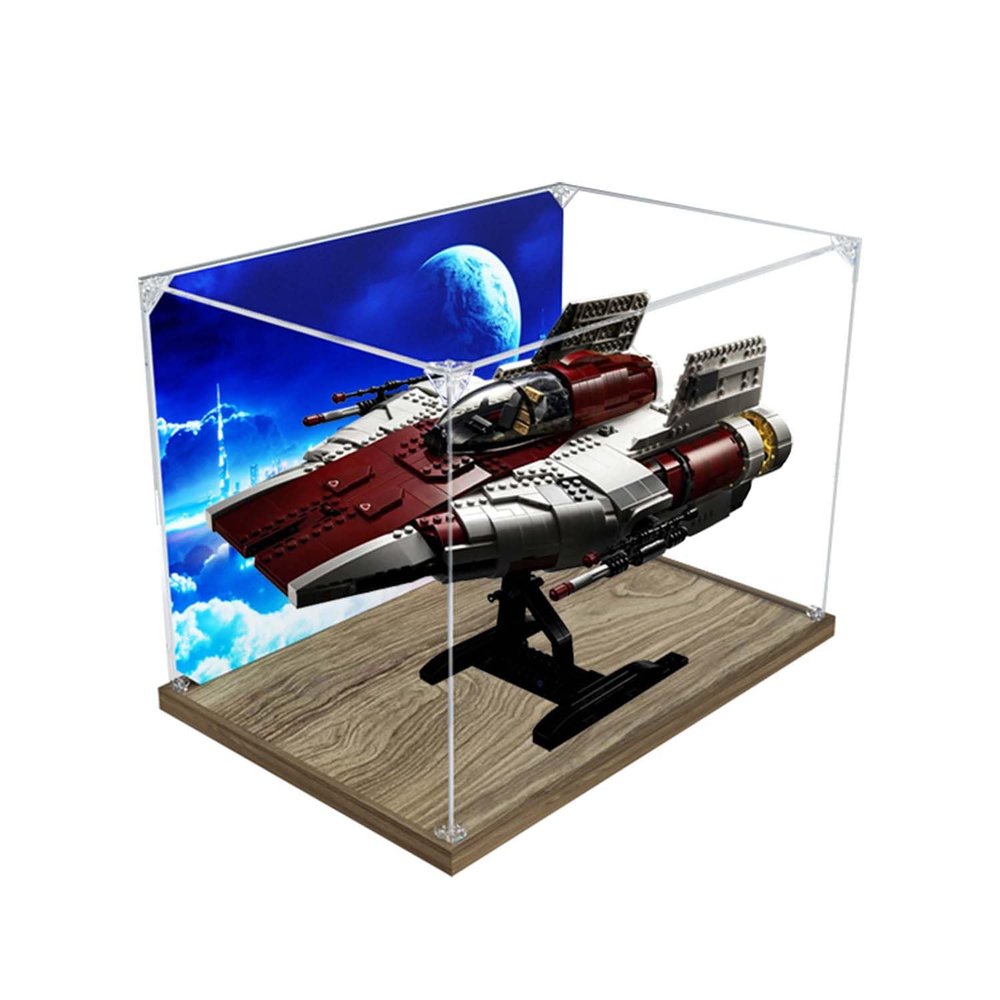 TRUSTFAR Acrylic Dustproof Display Case for LEGO 75275 Winged Starfighter, Transparent Box (Model Not Included)