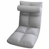 Folding Floor Chair with Backrest, Gray view 1