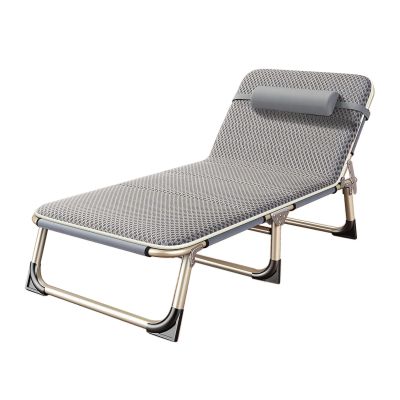 Portable Folding Bed for One, Lightweight Lounge Chair with Backrest