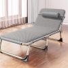 Portable Folding Bed for One, Lightweight Lounge Chair with Backrest view 3