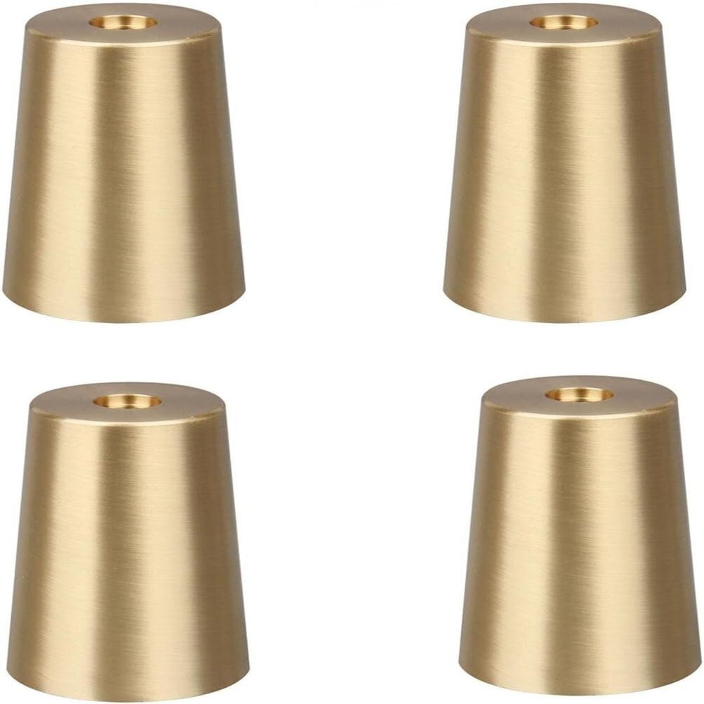 Furniture Leg Caps, Pure Copper Cone Covers (4-Pack)