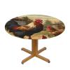 JTKREZ Round Tablecloth with Chicken and Rooster Farmhouse Print, Washable, 122 cm view 1