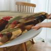 JTKREZ Round Tablecloth with Chicken and Rooster Farmhouse Print, Washable, 122 cm view 3