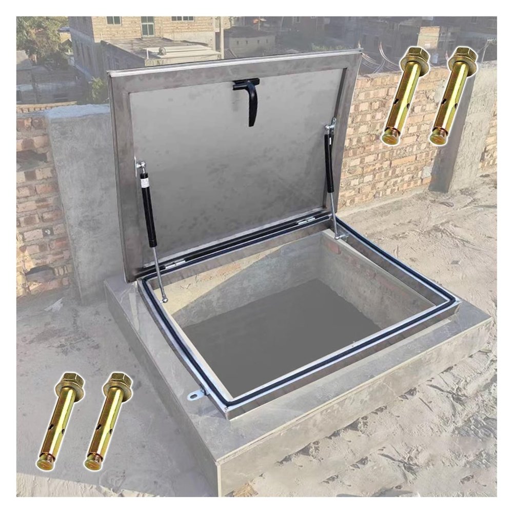 Stainless Steel Roof Hatch with Locking Handle, 90 x 90 cm