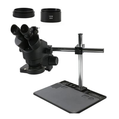 SBCGFY Microscope Accessory Set, 7–45X/3.5X–90X Trinocular Stereo Zoom Microscope Phone Repair Stand with 0.5X, 1.0X, 0.7X, and 2.0X Objective Lenses