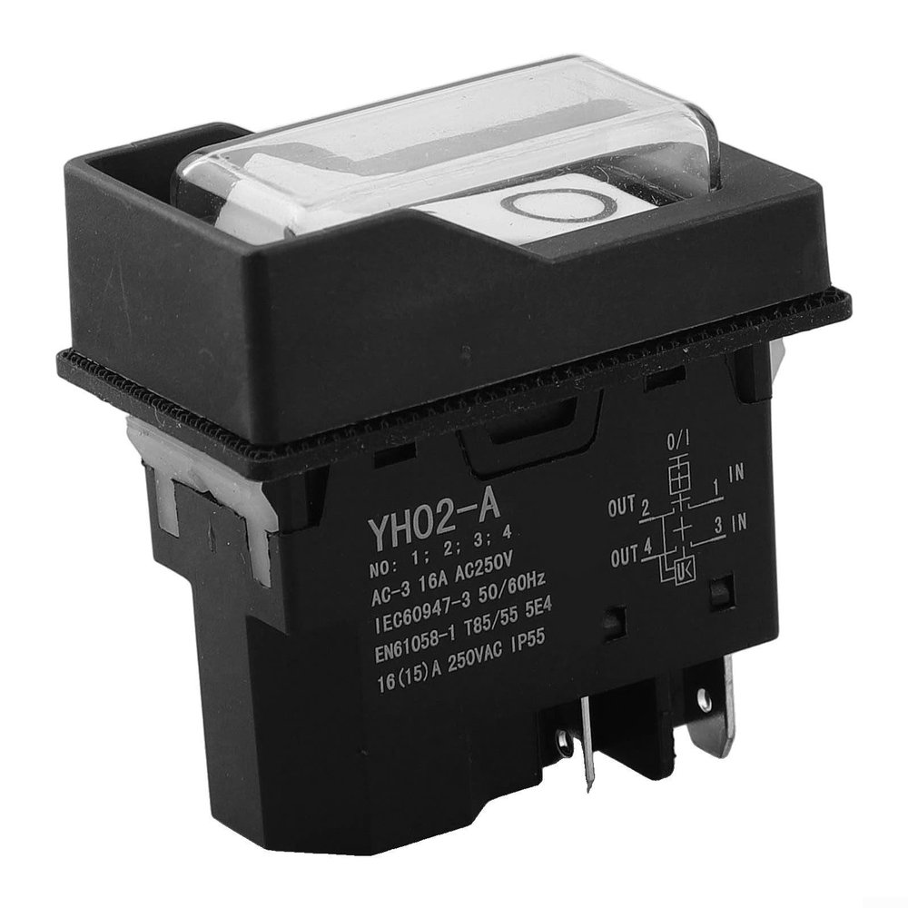 Industrial 4-Pole Pushbutton Switch with IP54 Protection for Machine Tool Applications