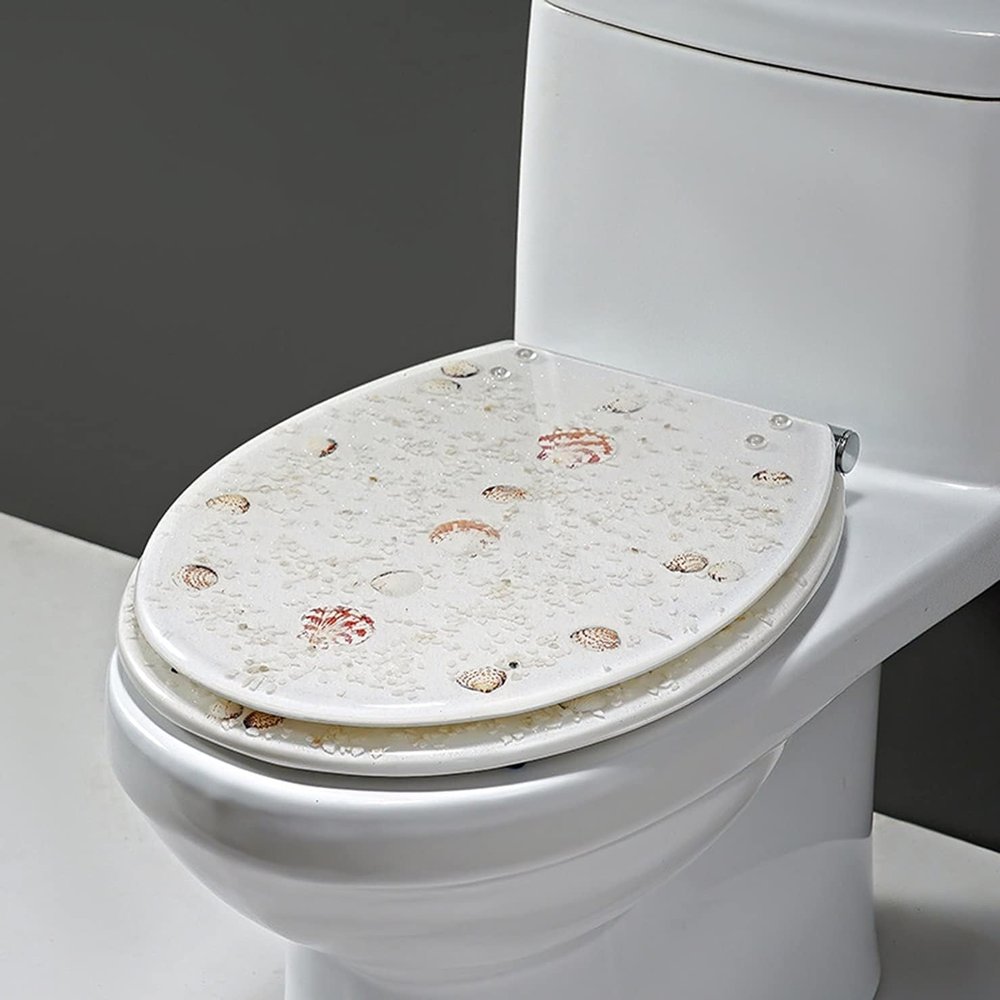 Oval Resin Toilet Seat, Soft-Close, Quick-Release, Adjustable Hinges