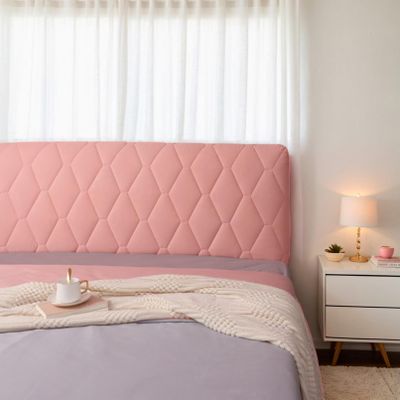 HORLSKI Thick Velvet Headboard Cover, Stretch-Fit Dust Protector for Twin, Double, King-Size Beds, Easy-Care Bedroom Decor, 200 cm