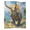VFKLZCNYR Triceratops 3D-Printed Flannel Fleece Blanket for Bed and Couch, Super-Soft Cozy Plush Throw, 127 x 152 cm view 1