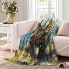 VFKLZCNYR Triceratops 3D-Printed Flannel Fleece Blanket for Bed and Couch, Super-Soft Cozy Plush Throw, 127 x 152 cm view 3