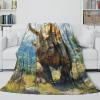 VFKLZCNYR Triceratops 3D-Printed Flannel Fleece Blanket for Bed and Couch, Super-Soft Cozy Plush Throw, 127 x 152 cm view 4