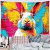 ALTCIRNMD Watercolor Rabbit Wall Tapestry, 180 x 230 cm, Punk Graffiti Wall Hanging for Living Room and Bedroom view 1