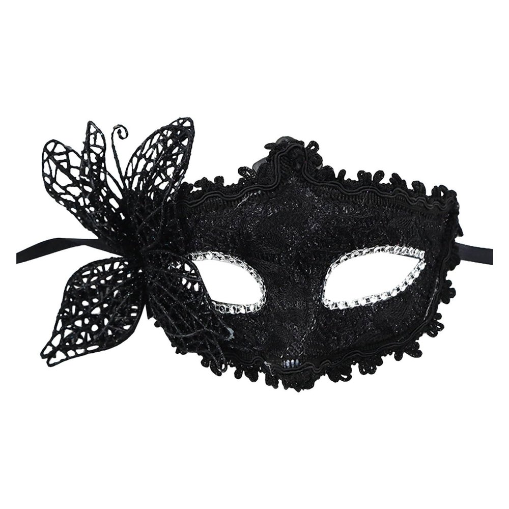 Gefomuofe Venetian Mask for Women and Men, Black Masquerade Mask