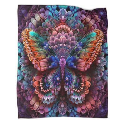 Butterfly Super Soft Fluffy Breathable Warm Flannel Fleece Blanket, Custom 3D Print, 80 x 90 in (200 x 230 cm)