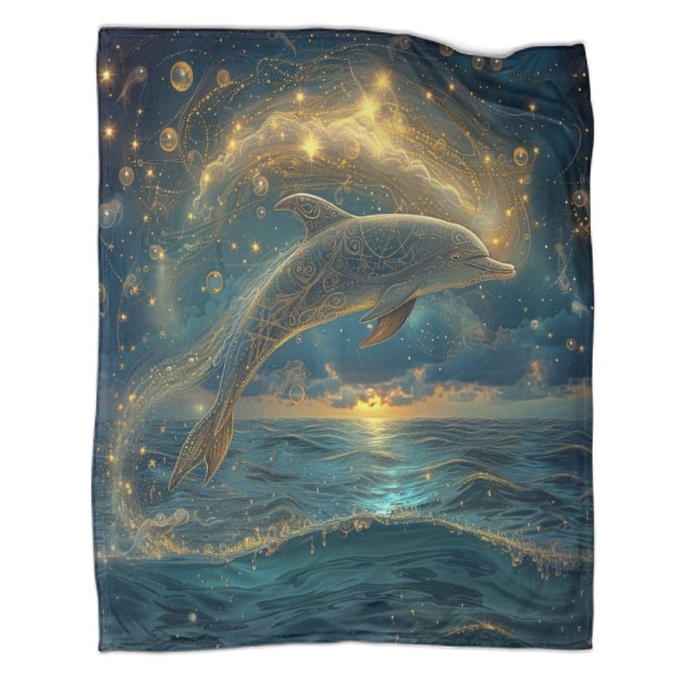 Starlight Whale 3D Printed Flannel Fleece Throw Blanket, Ultra-Soft and Warm, 50 x 60 in (127 x 152 cm)