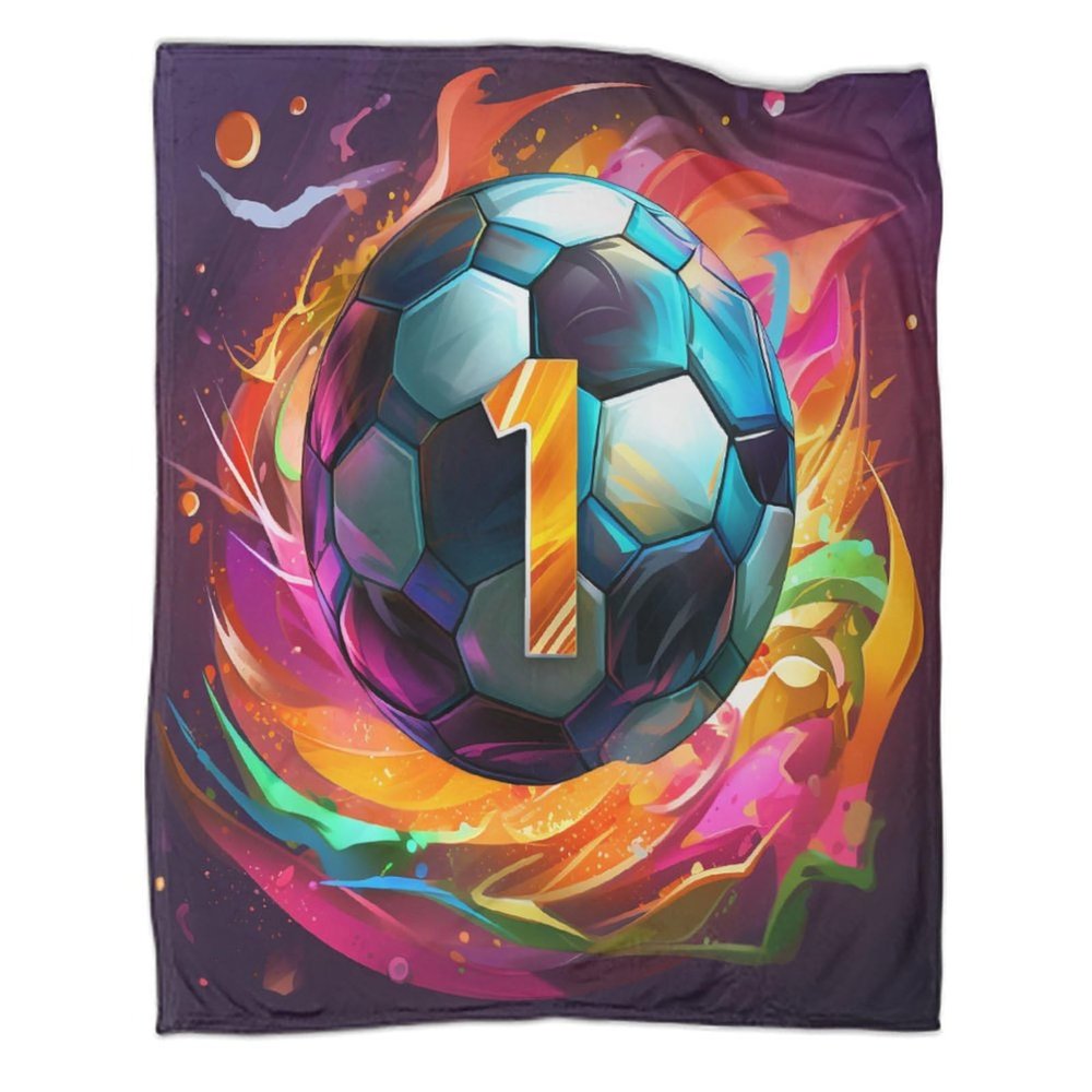 Football Super Soft Fluffy Flannel Fleece Blanket, Custom 3D Print, 50 x 60 in