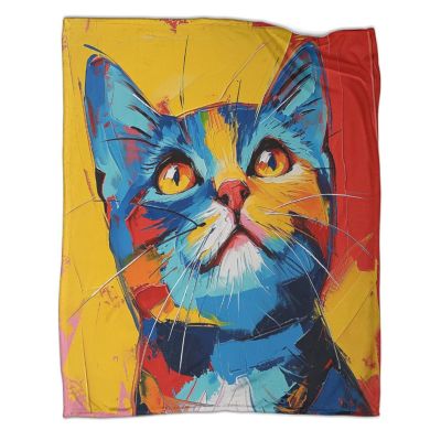 American Shorthair Cat 3D-Printed Luxury Floral Throw Blanket, Soft, Warm, Durable, Anti-Pilling, Washable, 60 x 80 in (150 x 200 cm)