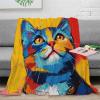 American Shorthair Cat 3D-Printed Luxury Floral Throw Blanket, Soft, Warm, Durable, Anti-Pilling, Washable, 60 x 80 in (150 x 200 cm) view 2