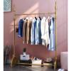Metal Garment Rack, Wrought-Iron Floor Rack, European Style, Gold/Black/White, 150 x 40 x 165 cm (120 x 40 x 165 cm) view 2