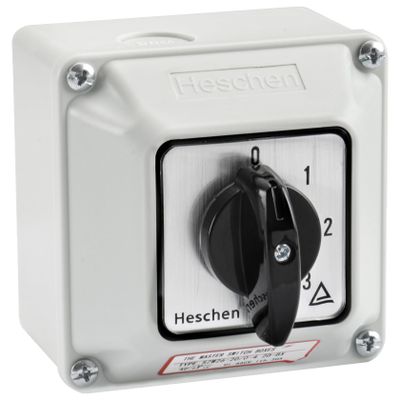 Heschen Universal Latching Cam Selector Switch, SZW26-20/0-4.2D-BX, 660V 20A, 5 Positions, 8 Terminals, with Larger Outdoor Box, CE