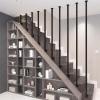 Handrail for Interior Stairs, L-Shaped Wrought-Iron Railing, Black (70 cm) view 1