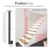 Handrail for Interior Stairs, L-Shaped Wrought-Iron Railing, Black (70 cm) view 2