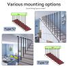 Handrail for Interior Stairs, L-Shaped Wrought-Iron Railing, Black (70 cm) view 4