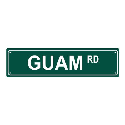 GUAM RD Vintage Metal Tin Sign, Street Sign, Home Decor, 40.6 x 10.2 cm