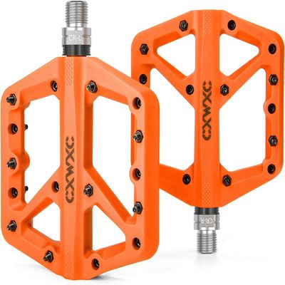 CXWXC Nylon Fiber Flat Bike Pedals, Orange