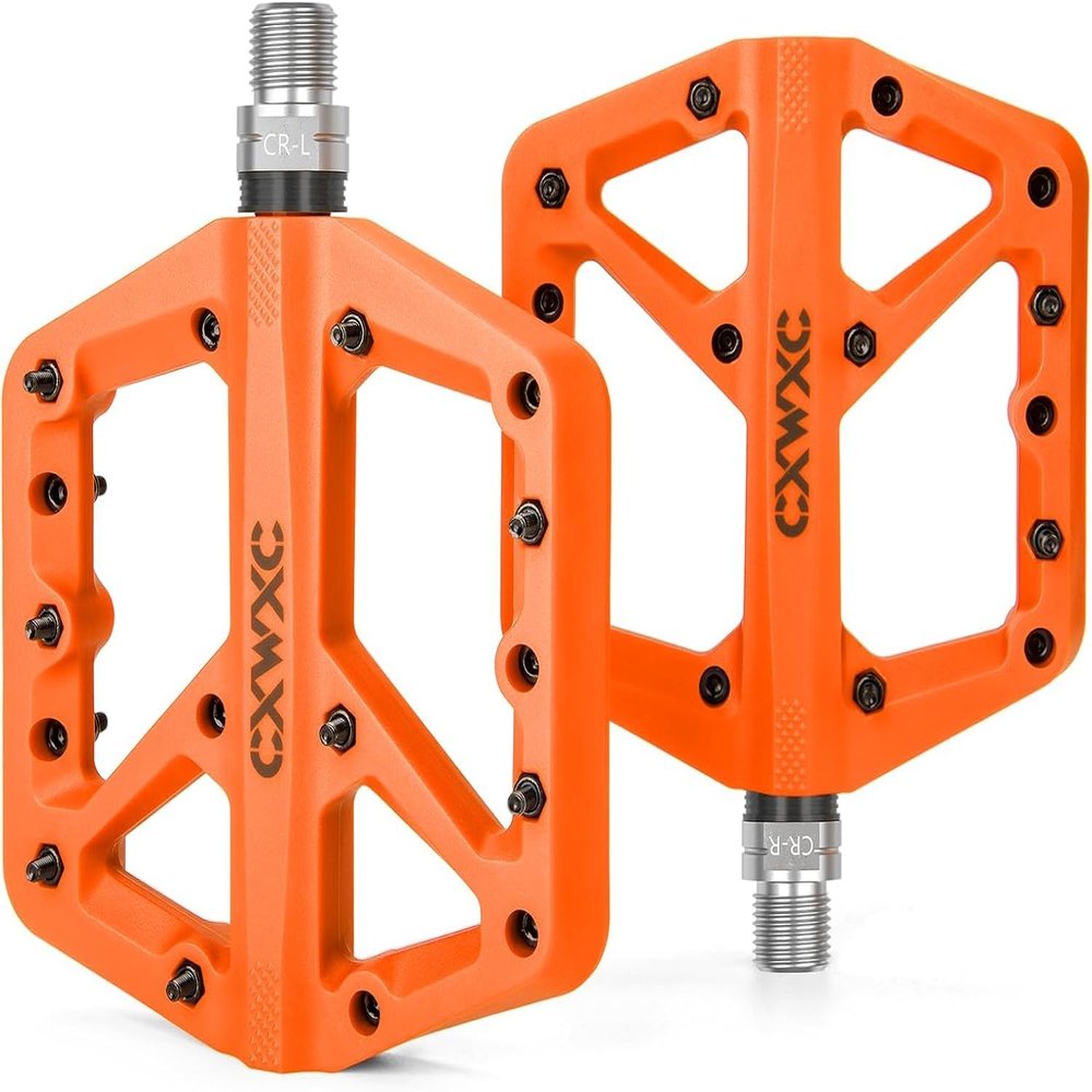 CXWXC Nylon Fiber Flat Bike Pedals, Orange