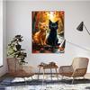 Forest Paint by Numbers for Adults, Cat Design with Wrinkle-Free Canvas, Brushes and Acrylic Paint, DIY Hand-Painted Artwork Kit for Home Decor, Gift, 50 x 65 cm, 5Q-3 view 2