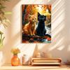 Forest Paint by Numbers for Adults, Cat Design with Wrinkle-Free Canvas, Brushes and Acrylic Paint, DIY Hand-Painted Artwork Kit for Home Decor, Gift, 50 x 65 cm, 5Q-3 view 3