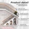 MarxaN L-Shaped Handrail Baluster for Outdoor Stairs, Side-Mounted Wrought-Iron Post, Black Metal Round Tube, Simple Modern Railing Post for Indoor Use (85 cm/33.5 in) view 3