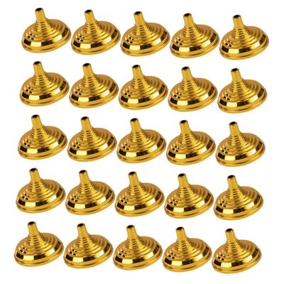 Round Gold Table Flagpole Holders for Christmas Events, 30-Piece Plastic Set