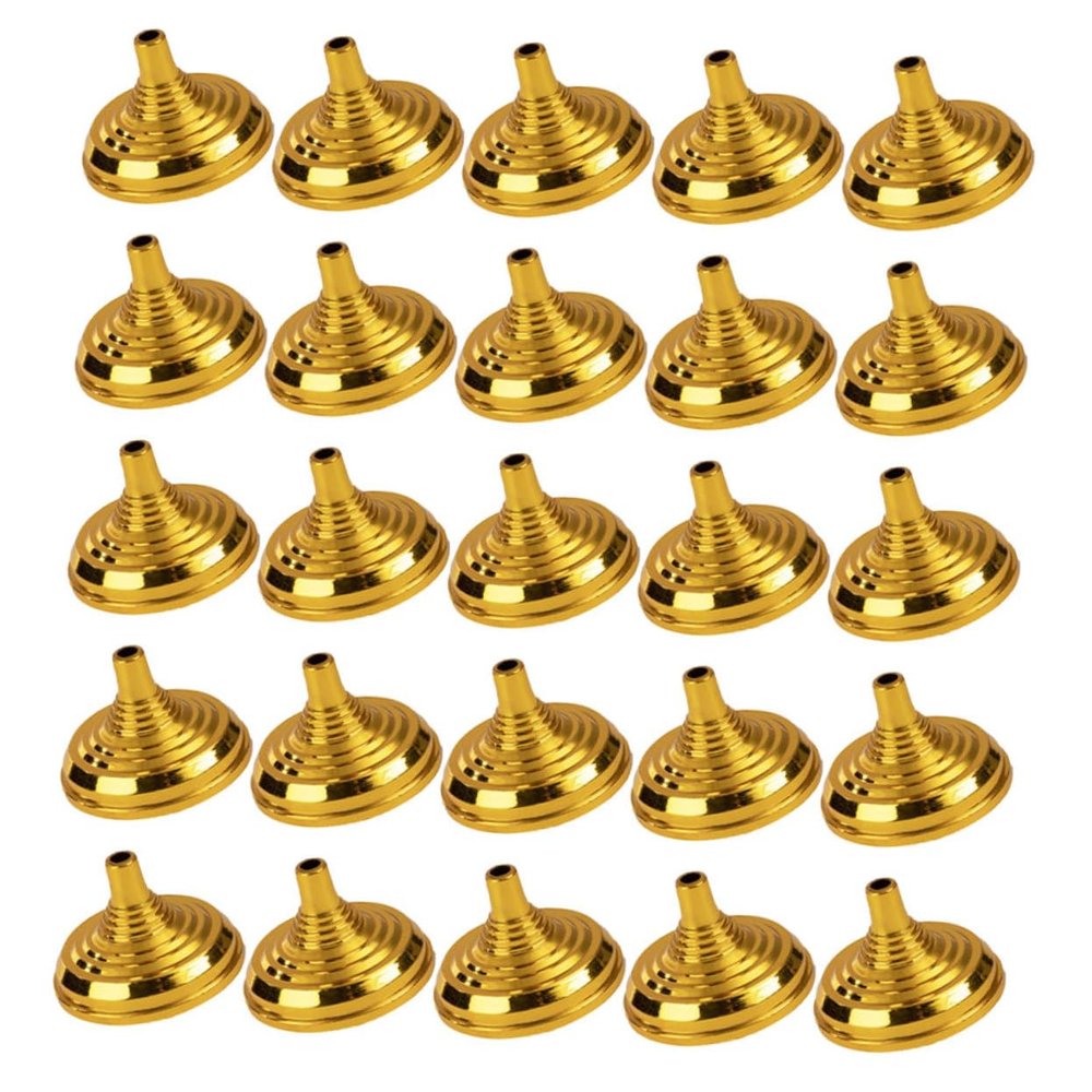 Round Gold Table Flagpole Holders for Christmas Events, 30-Piece Plastic Set