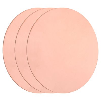 sourcing map Round Copper Plate, 1 mm Thick, 100 mm Diameter, Pure Copper Sheet, T2 Copper Plate, Round Disc, Brass Round Gaskets for Metal Stamping and Crafts, 3 Pcs