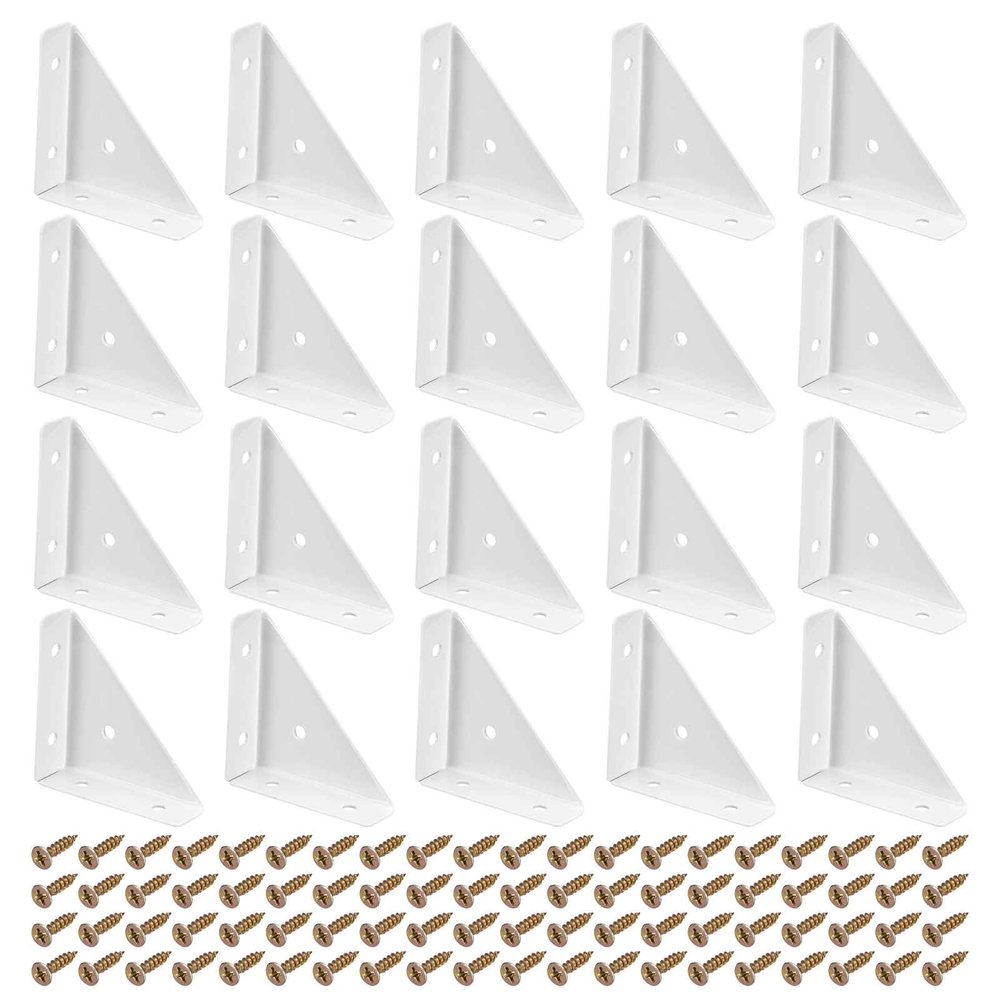 DTGN 20-Pack 66 x 66 mm White Metal Corner Brackets