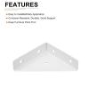 DTGN 20-Pack 66 x 66 mm White Metal Corner Brackets view 3