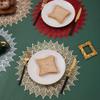 Anevous 2-Piece Set of Round PVC Placemats, 15-Inch, Washable, Non-Slip, Heat-Resistant, Gold view 3