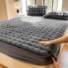 KIZAMI Queen/King Fitted Sheet Set, Solid-Color Plush Coral Fleece, Winter-Warm view 2