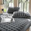 KIZAMI Queen/King Fitted Sheet Set, Solid-Color Plush Coral Fleece, Winter-Warm view 4