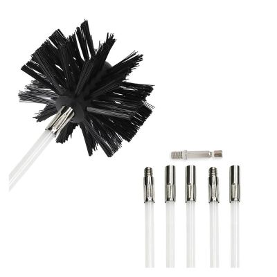 150 mm Rotating Chimney Brush with Long Handle, 6 x 410 mm Flexible Rods