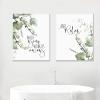 RDRDtbtr Wall Art Posters with Quote “Wash Your Worries Away and Relax,” Nordic Botanical Prints for Bathroom Décor, 50 x 70 cm, Set of 2, Unframed view 1