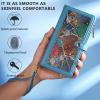BAILI Zipper Wallet Case for Redmi A3 Pro/Poco C75, Leaf Pattern, Kickstand Cover, Blue view 4