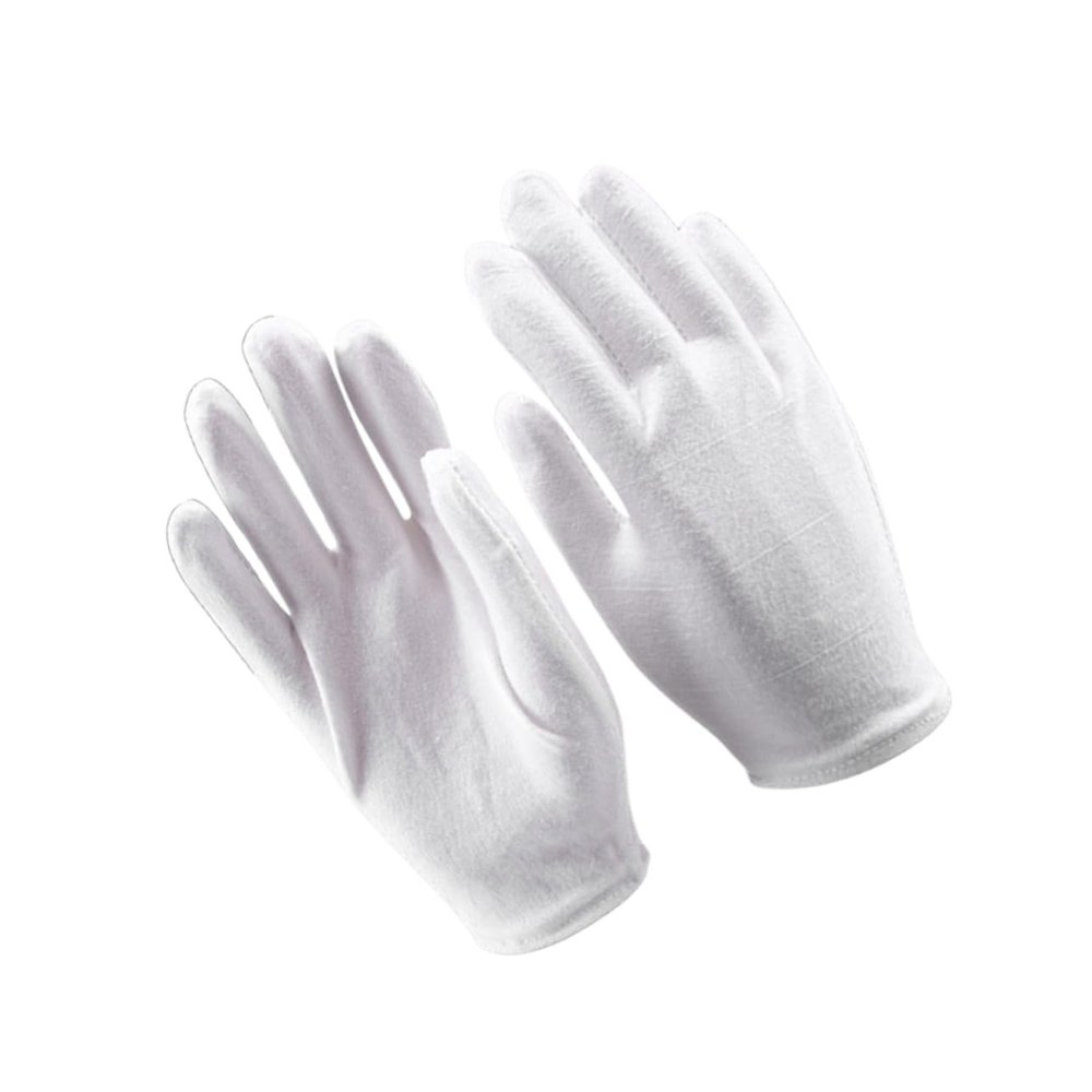 White Cotton Work Gloves for Industrial and Indoor Work, 4 Pairs