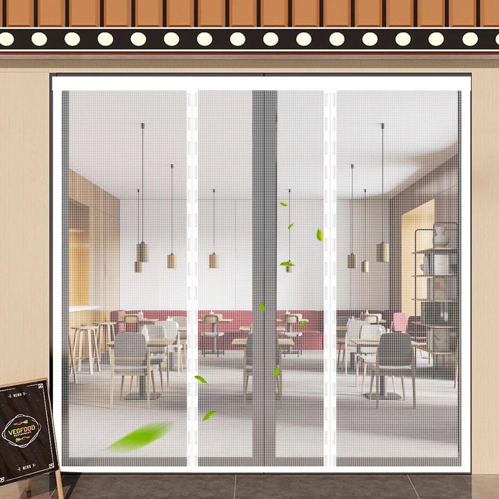 Magnetic Insect Screen Curtain 90 x 240 cm, White, No Drilling