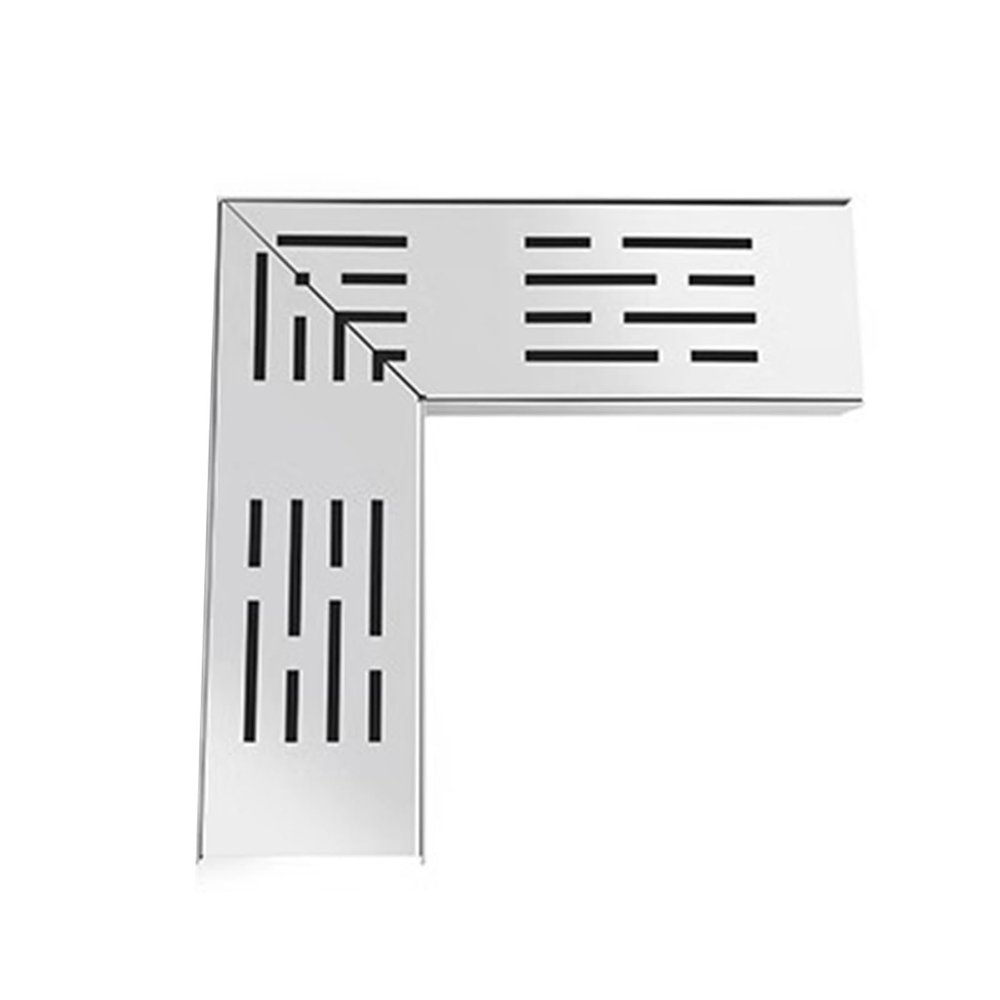 Drainage Channel with Removable Grate, 304 Stainless Steel, Right-Angle Connector, 20 x 5 cm (7.9 x 2 in)