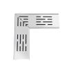 Drainage Channel with Removable Grate, 304 Stainless Steel, Right-Angle Connector, 20 x 5 cm (7.9 x 2 in) view 1