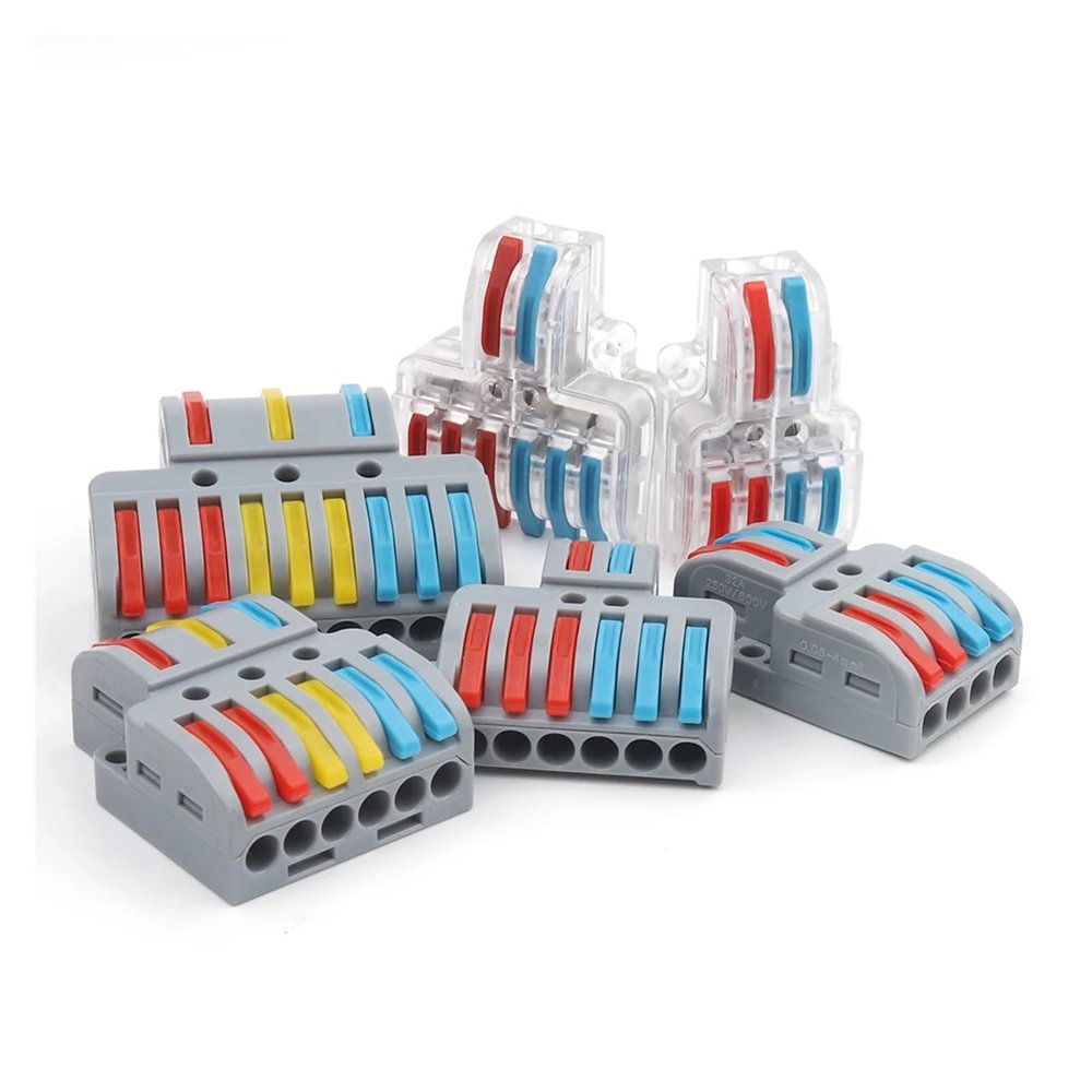 VWWJCCRO 5-Piece Quick Wire Connectors, Push-In Wiring Terminals, 1 In/Multiple Out, with Mounting Hole (NC-623)