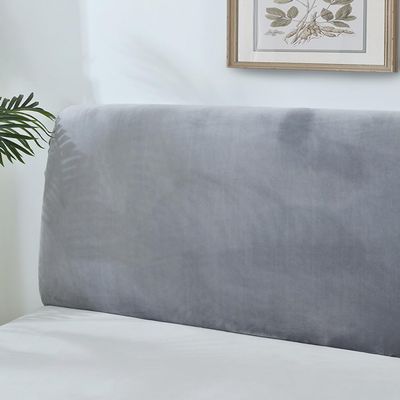 JANEMUA Dustproof Headboard Cover, Washable Elastic Slipcover, Gray, 150–165 cm